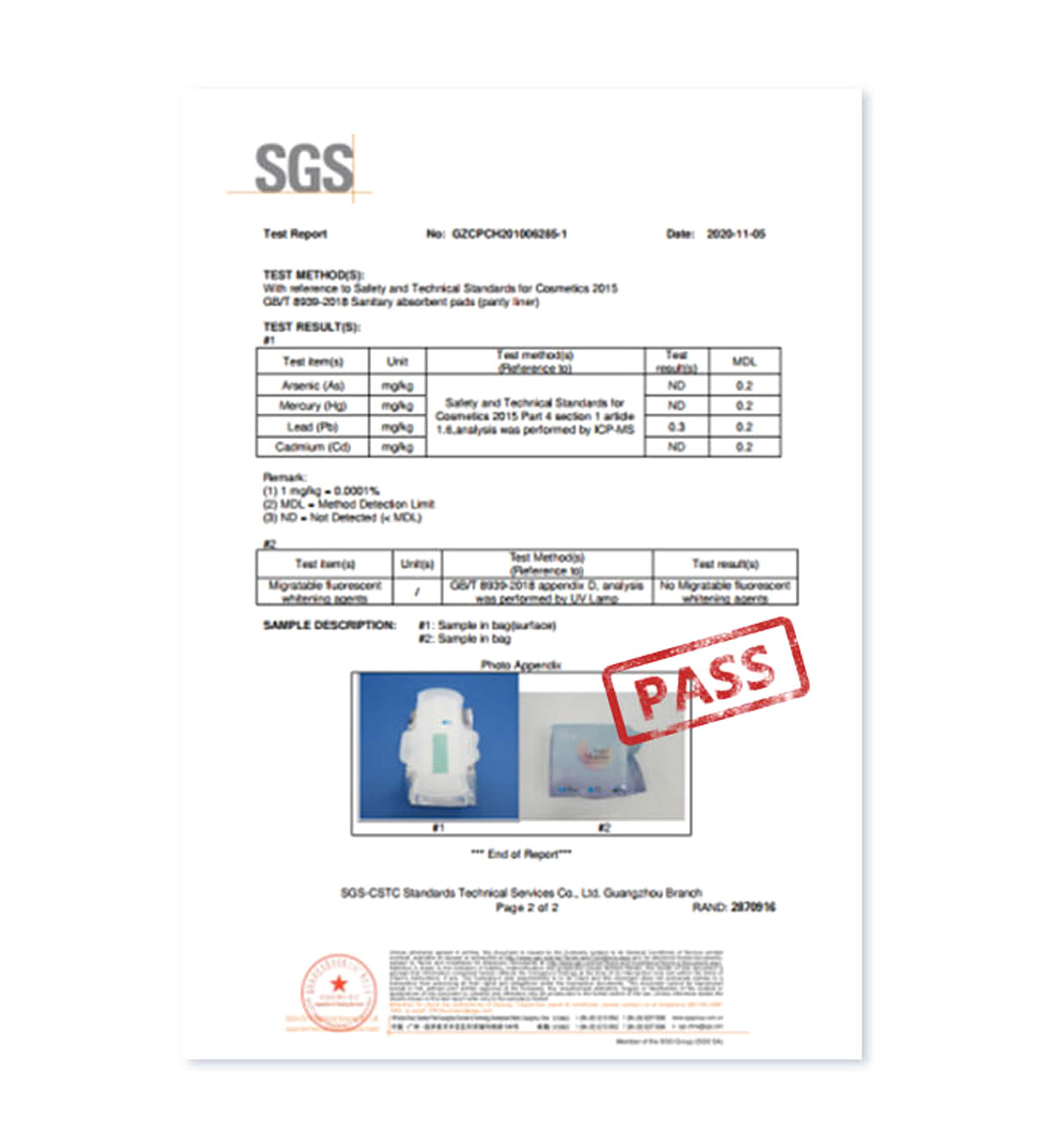 Document relatif aux agents fluorescents Angel Moon